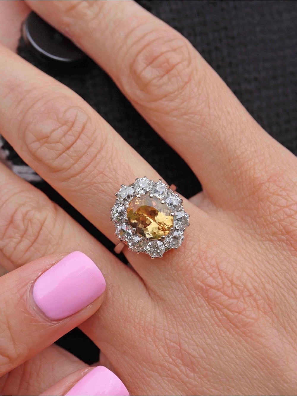 Cz Topaz silver accent Gorgeous Ring Sz 10